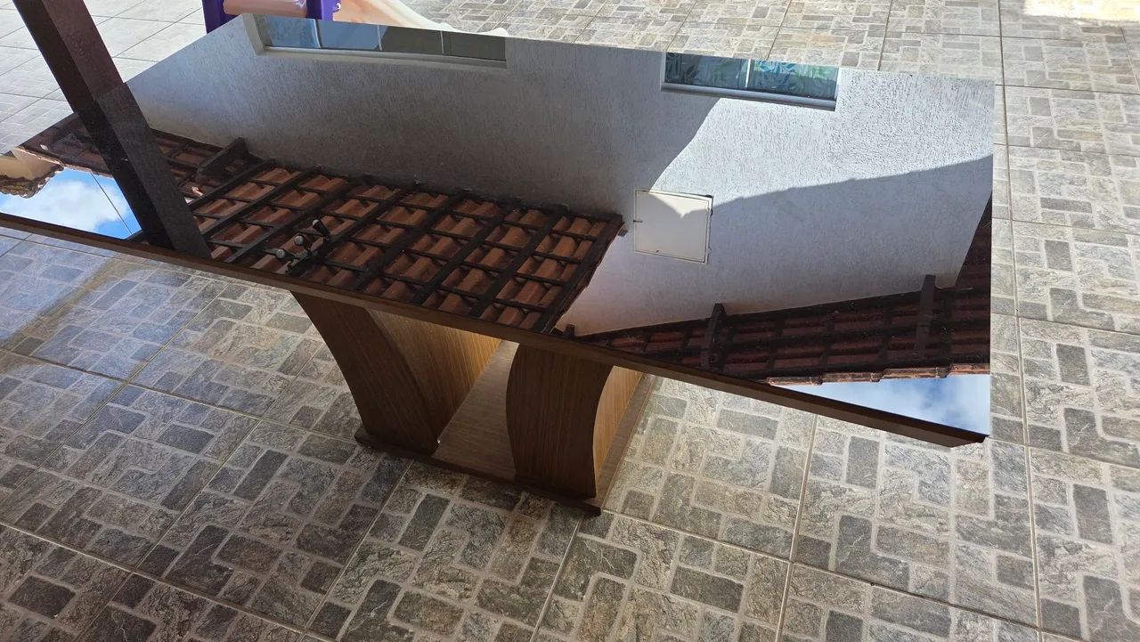 MESA JANTAR TAMPO DE VIDRO - Foto 2