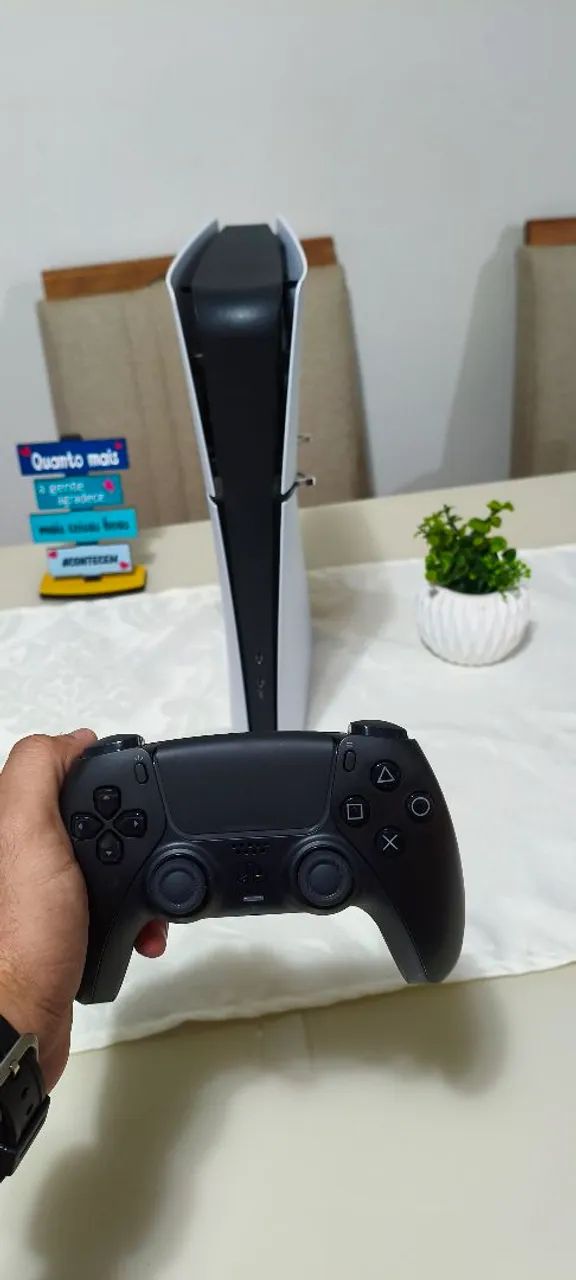 Ps5 Slim (Playstation 5 Slim) + Jogos, Todos os Cabos Originas - Passo Cartão Até 12x - Foto 2