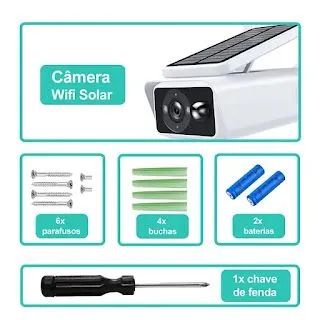 Câmera Externa IP Wifi HD Prova D'gua Energia Solar com Bateria - Foto 4