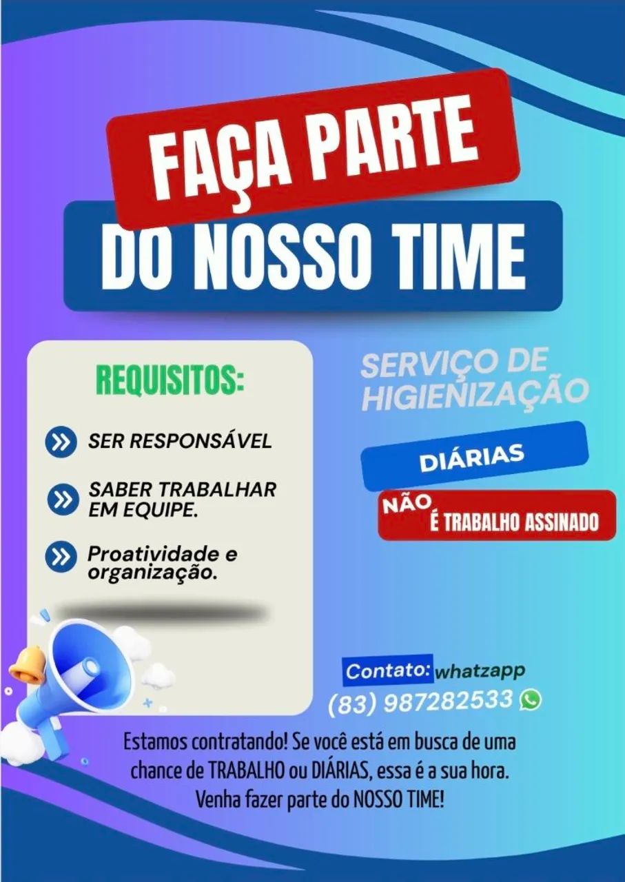 Vaga de serviços Diárias/Extras  - Foto 2