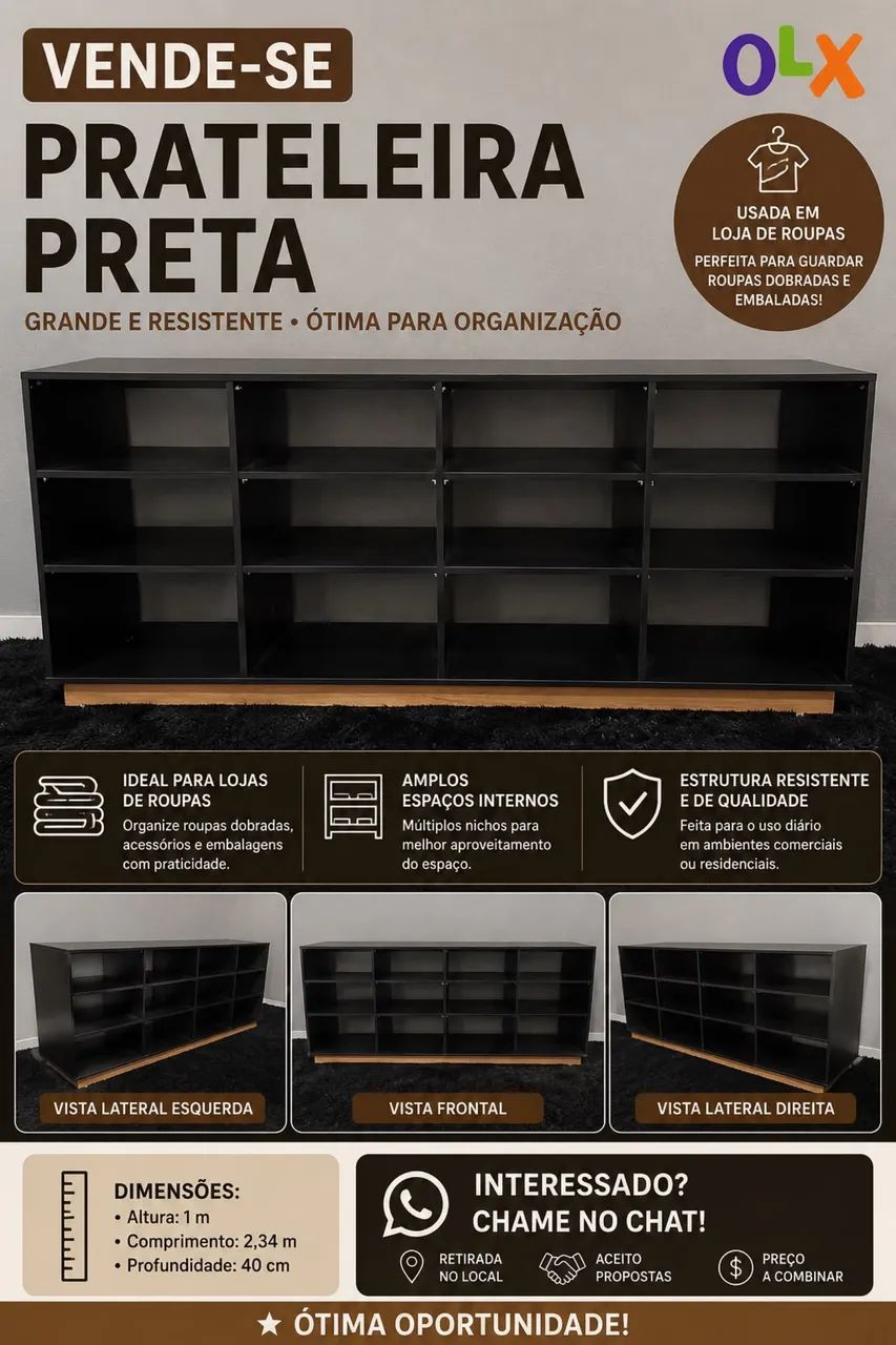 Móvel com prateleiras 