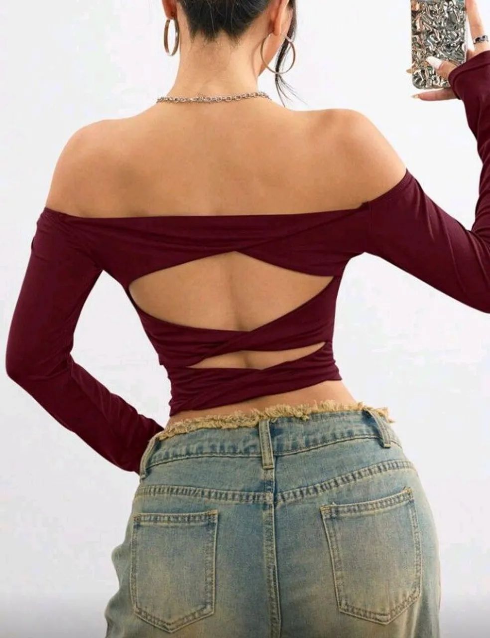 Camiseta de ombro caído da Shein  - Foto 2