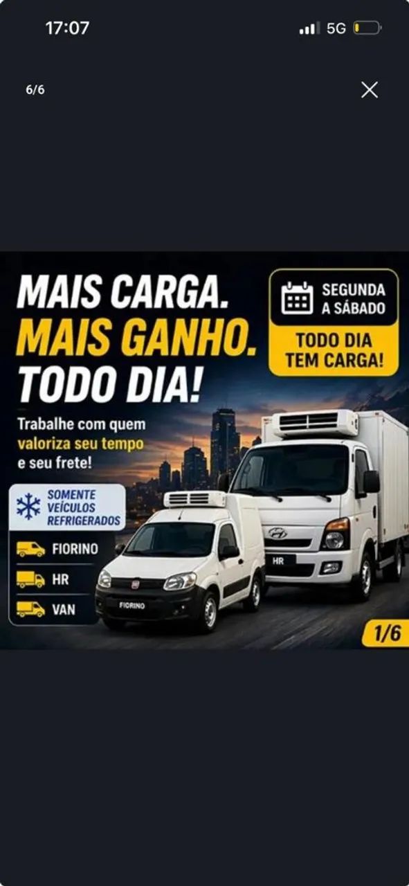 Agregado Fiorino,  HR ou  Van, Refrigerado 