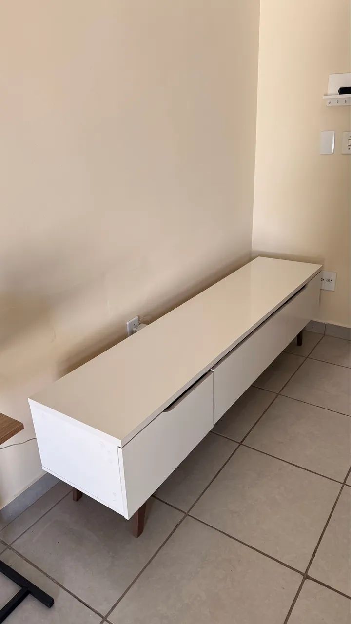Rack Aparador Branco 3 Portas - Ótimo Estado - Foto 5