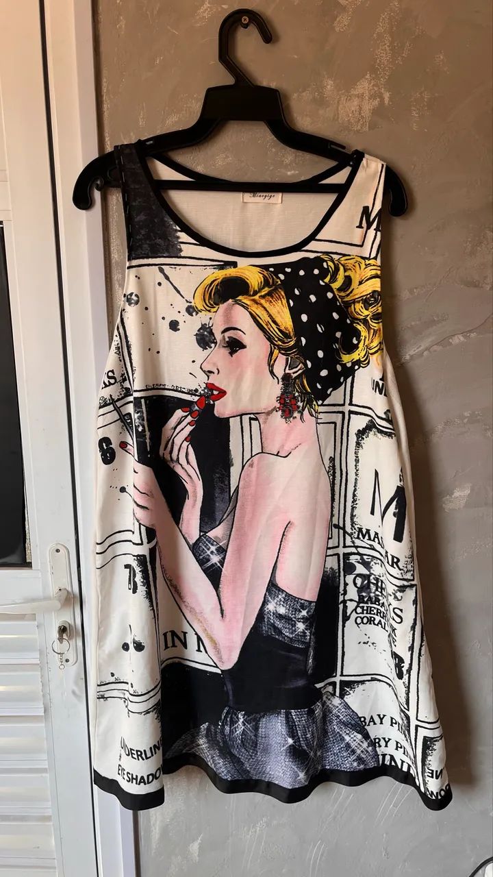 vestido miaoyige estampado retrô