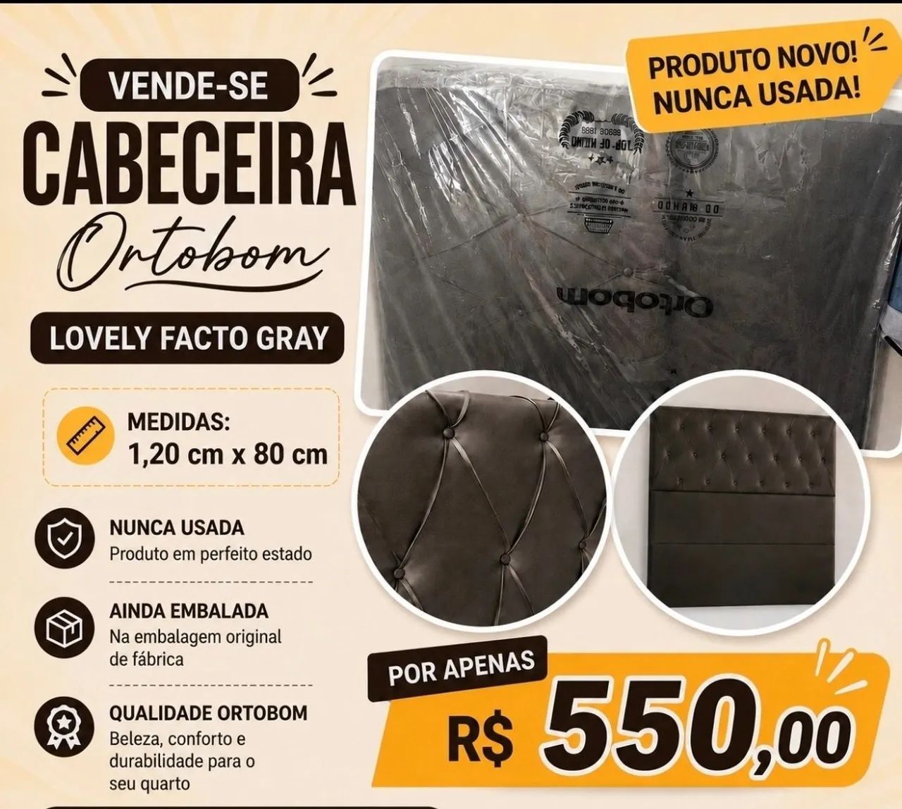 Cabeceira Ortobom - nova ,nunca usada ,na embalagem 