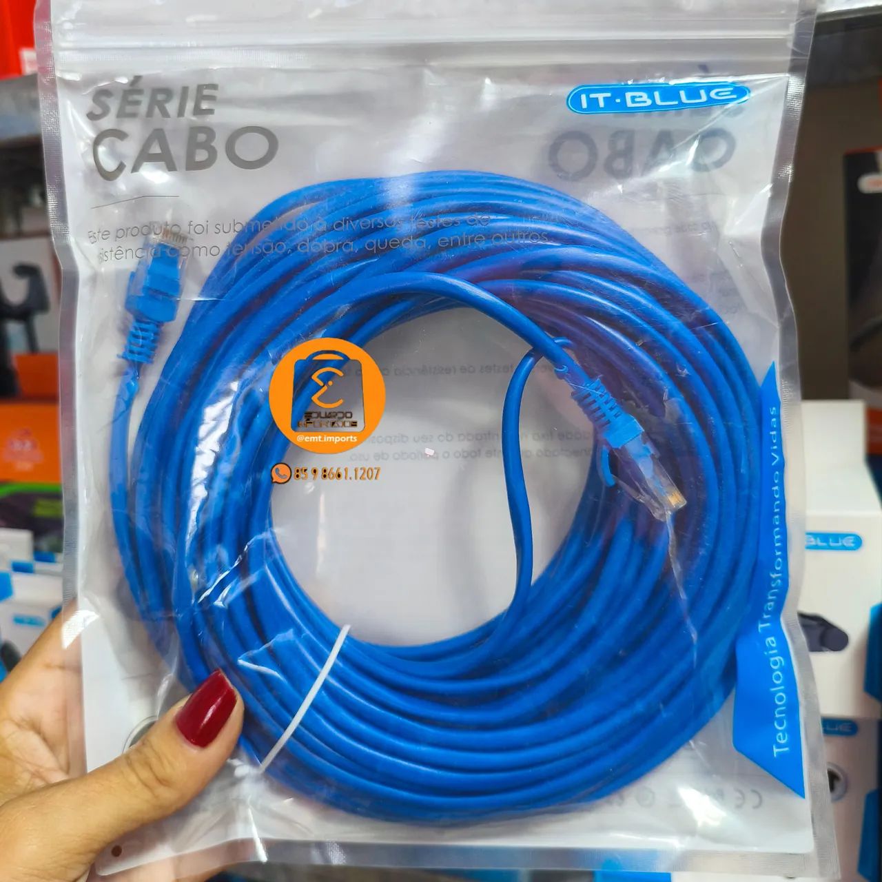 20 Metros - Cabo de Rede RJ45 Internet / Ethernet 