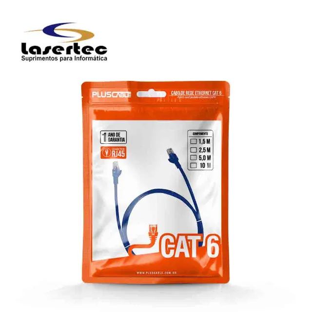 Cabo de Rede CAT.6 10 Metros - PlusCable PC-ETH6U100BL