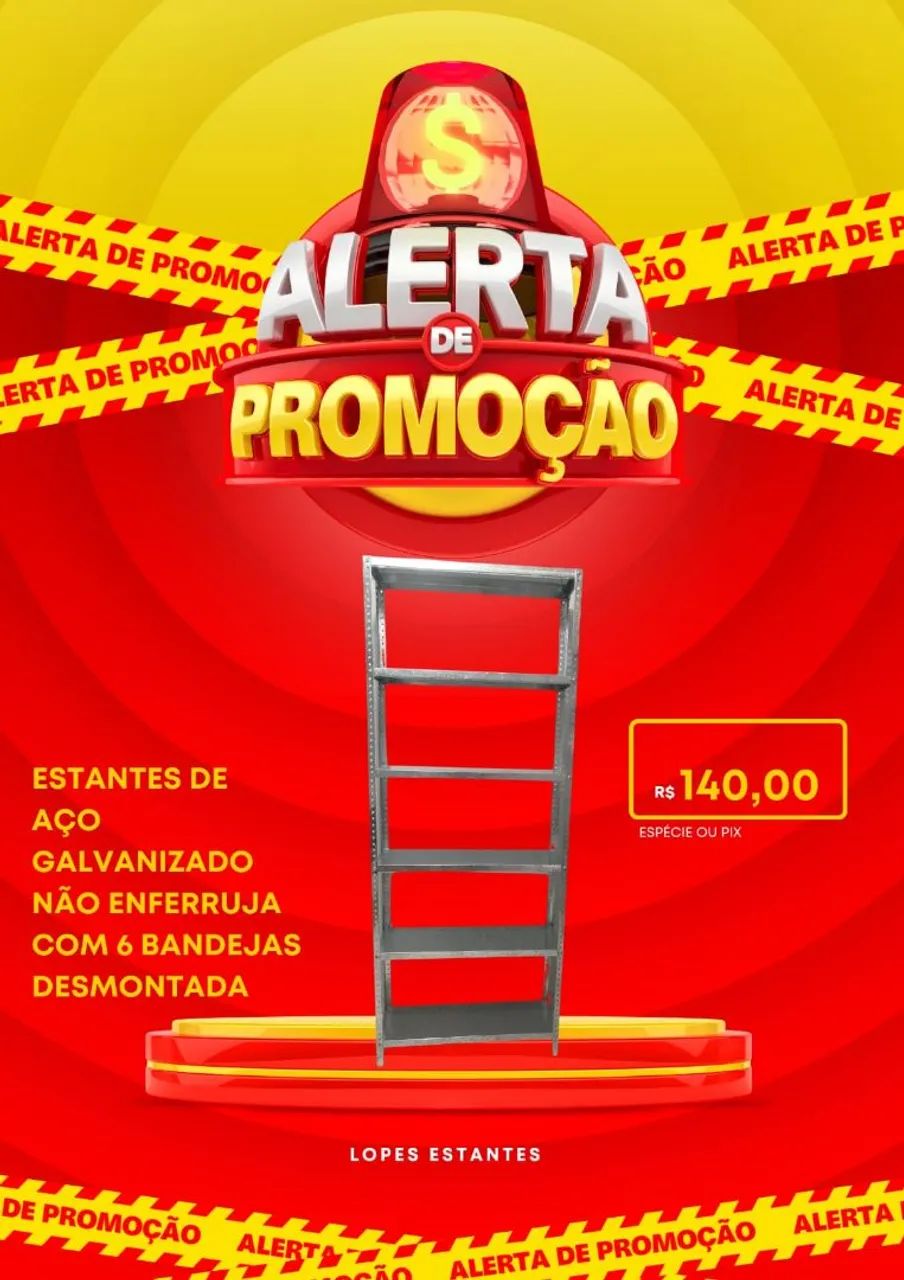 PRATELEIRA DE AÇO GALVANIZADO COM 6 BANDEJAS  - Foto 2