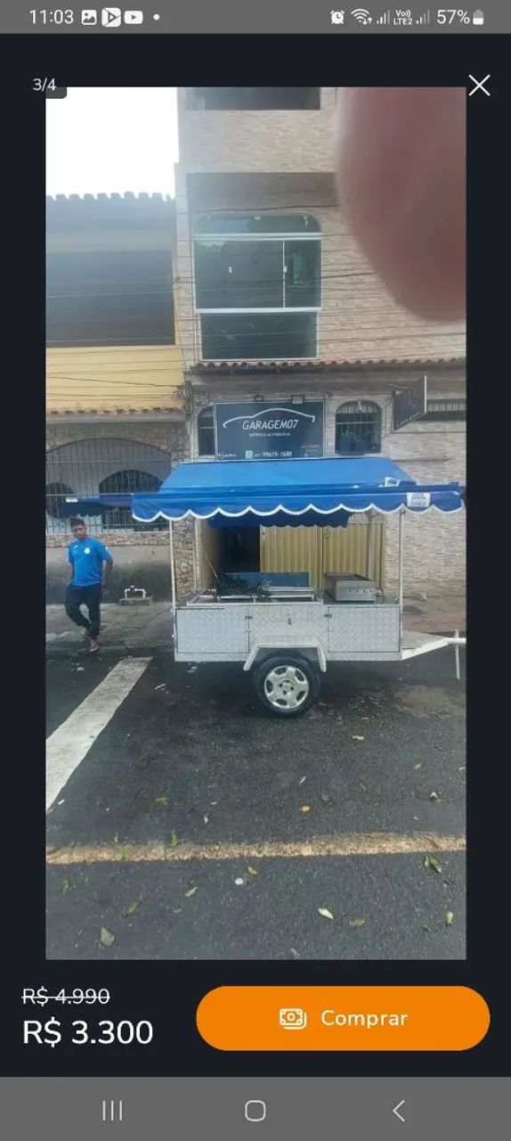 Vendo carrinho de churrasquinho com reboque  - Foto 3