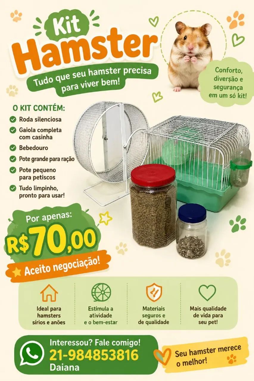 Gaiola de Transporte + Roda e acessórios