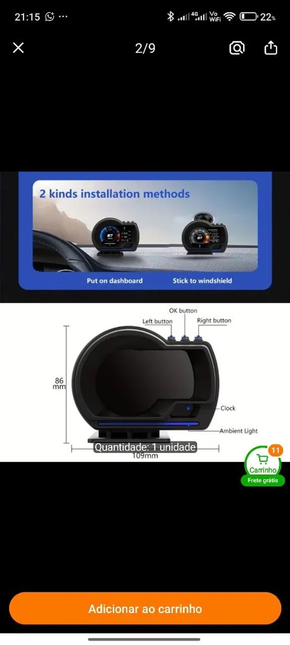 Scanner Hud odb2 universal para carro  - Foto 2