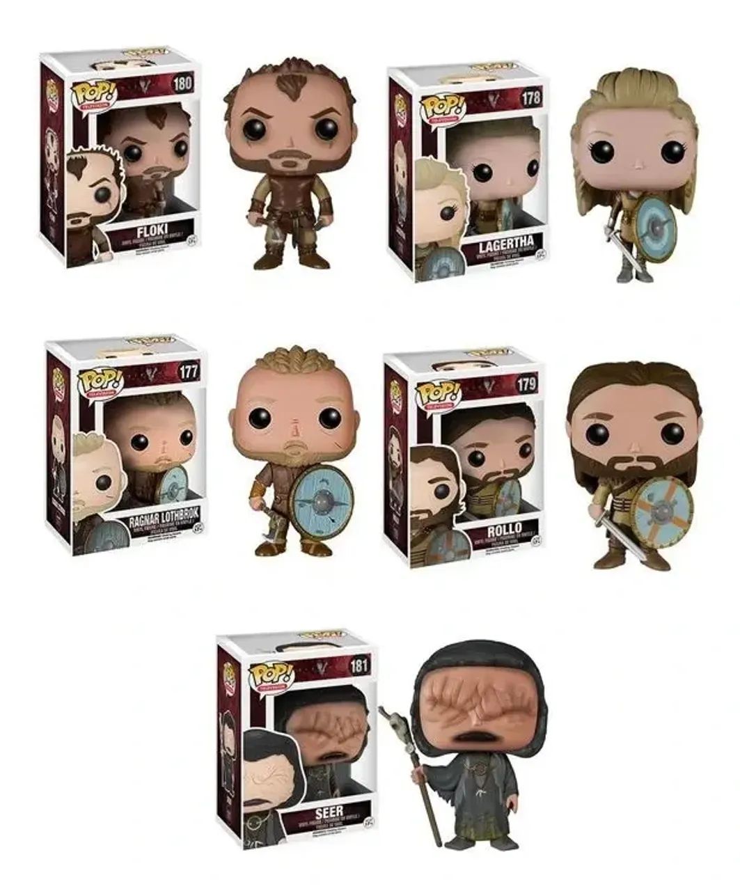 Set Coleção Completa Funko Pop Vikings - 5 Figuras Originais