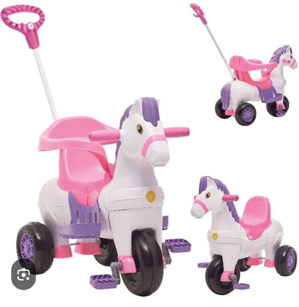 Carrinho De Passeio e Pedal Infantil Potó Cavalinho Calesita - Foto 4