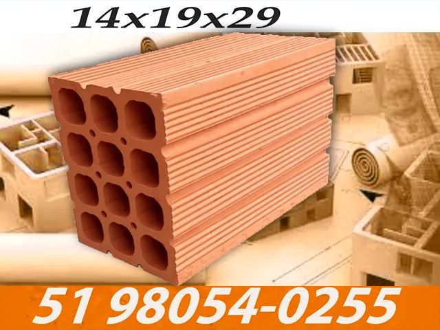 Tijolos 12 Furos 14x19x29 . Direto da Cerâmica .