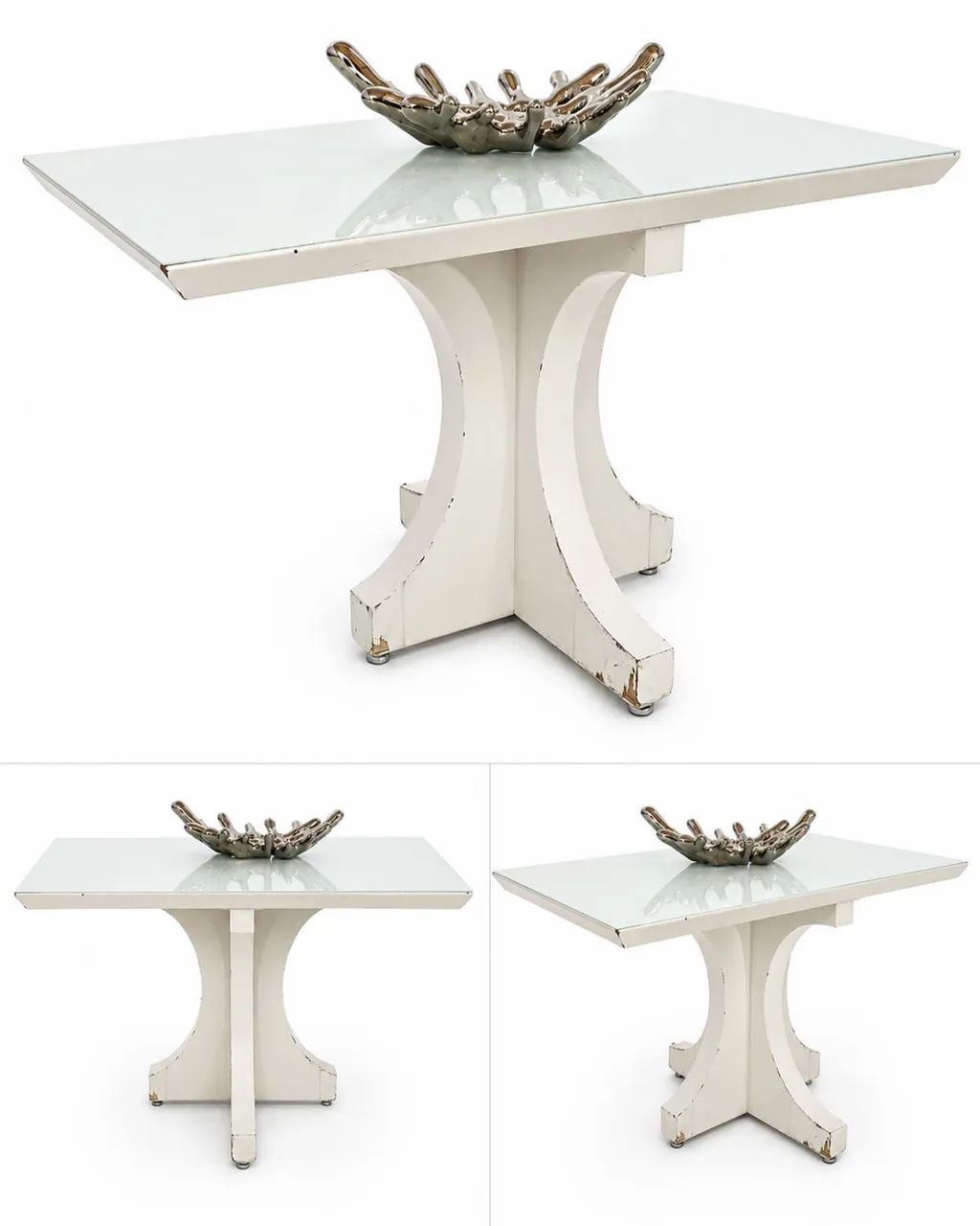 Mesa de jantar com tampo de vidro, base robusta, ótimo custo-benefício - Foto 2