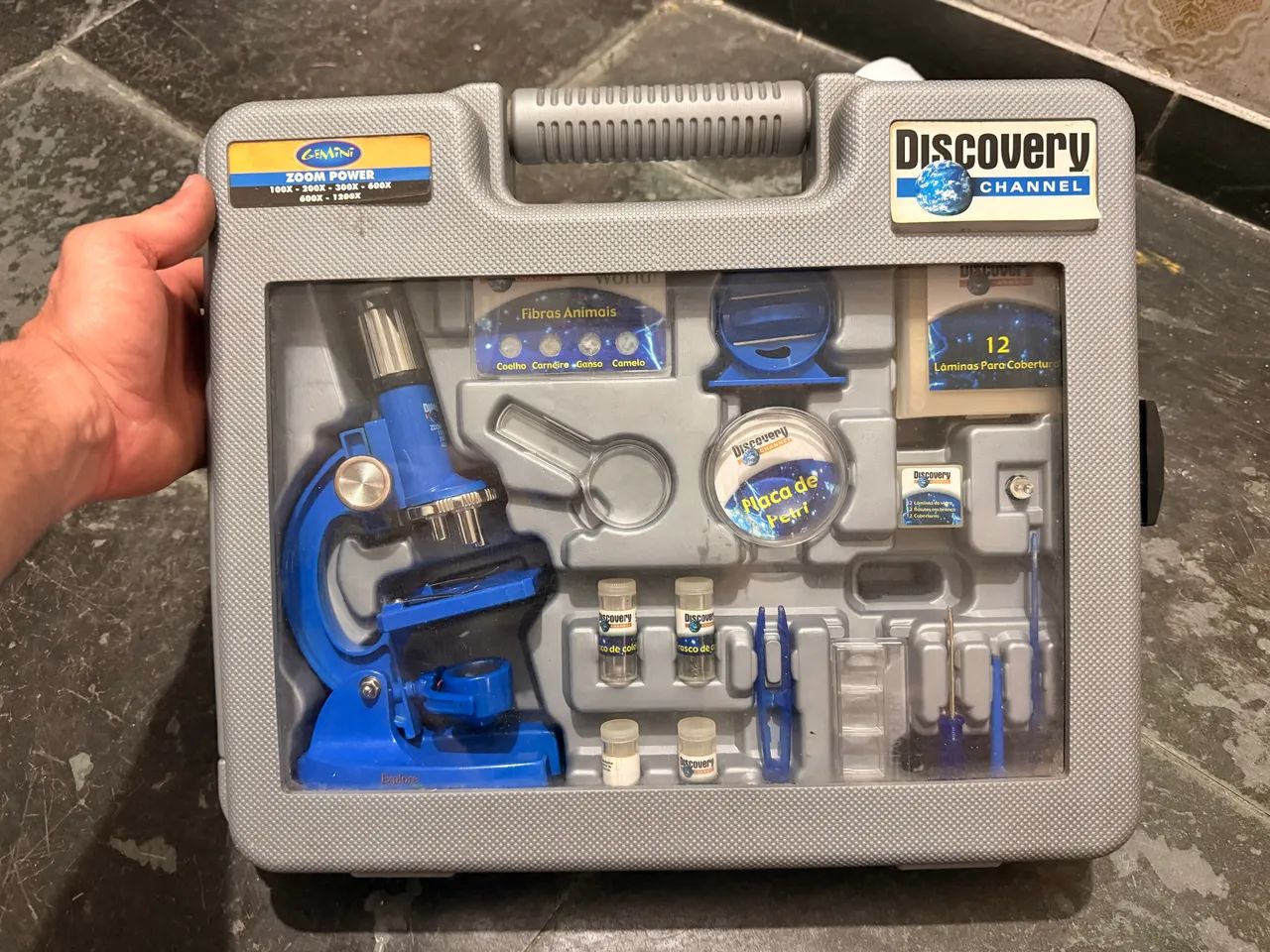 Kit de pesquisa microscópio discovery channel Gemini p/ Crianças  - Foto 5