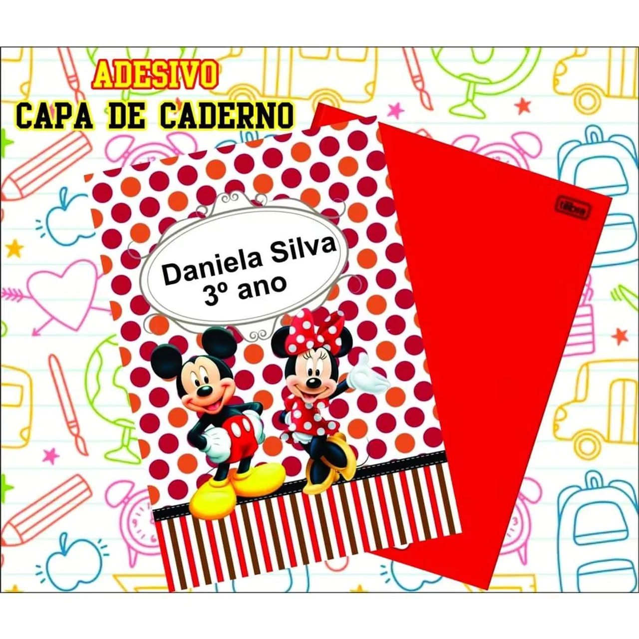 Kit 6 adesivos capa caderno ( qualquer tema disponível ) - Foto 3