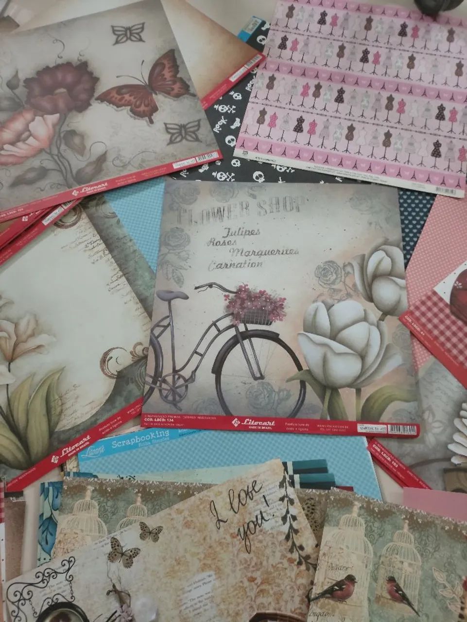 Combo de papeis para scrap e decoupage  - Foto 2
