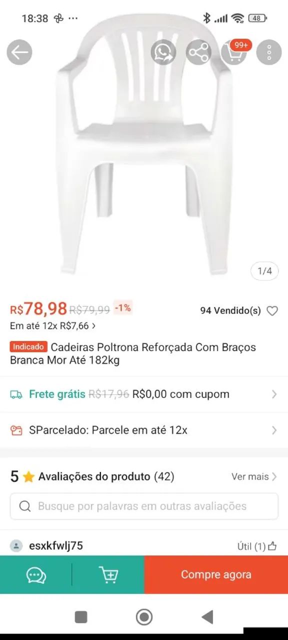 Cadeira branca poltrona  - Foto 2