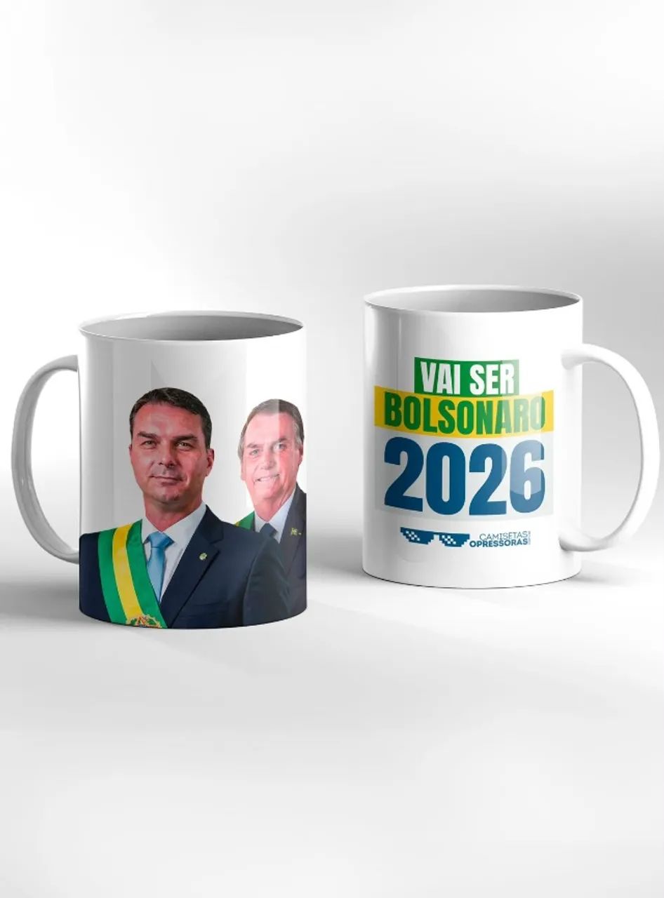 Caneca personalizada com tema Flávio Bolsonaro e Lula em João Pessoa - Foto 4