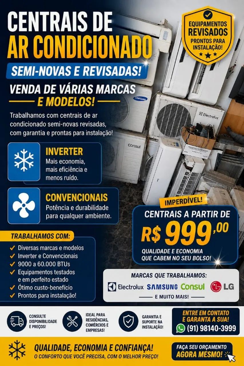REFRIGERAÇÃO DE CENTRAIS SEMINOVAS 