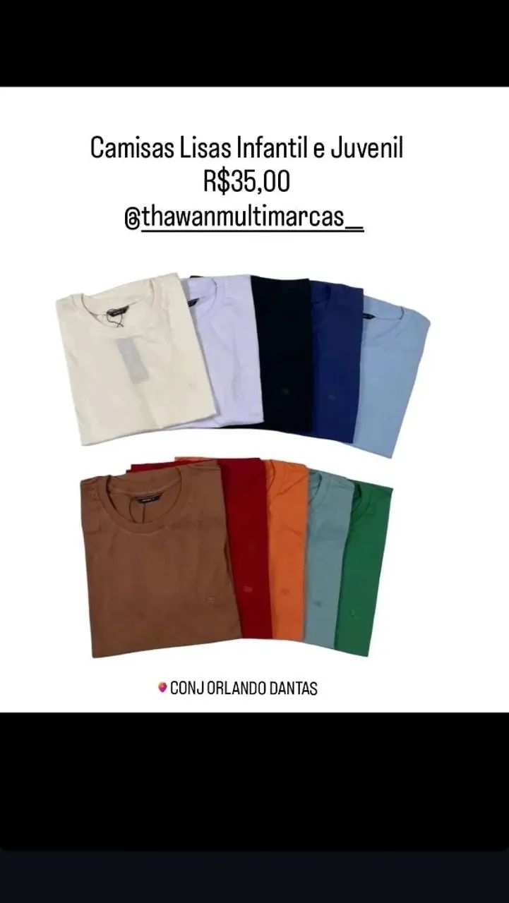 Camisas basicas infantil e Juvenil - Foto 2