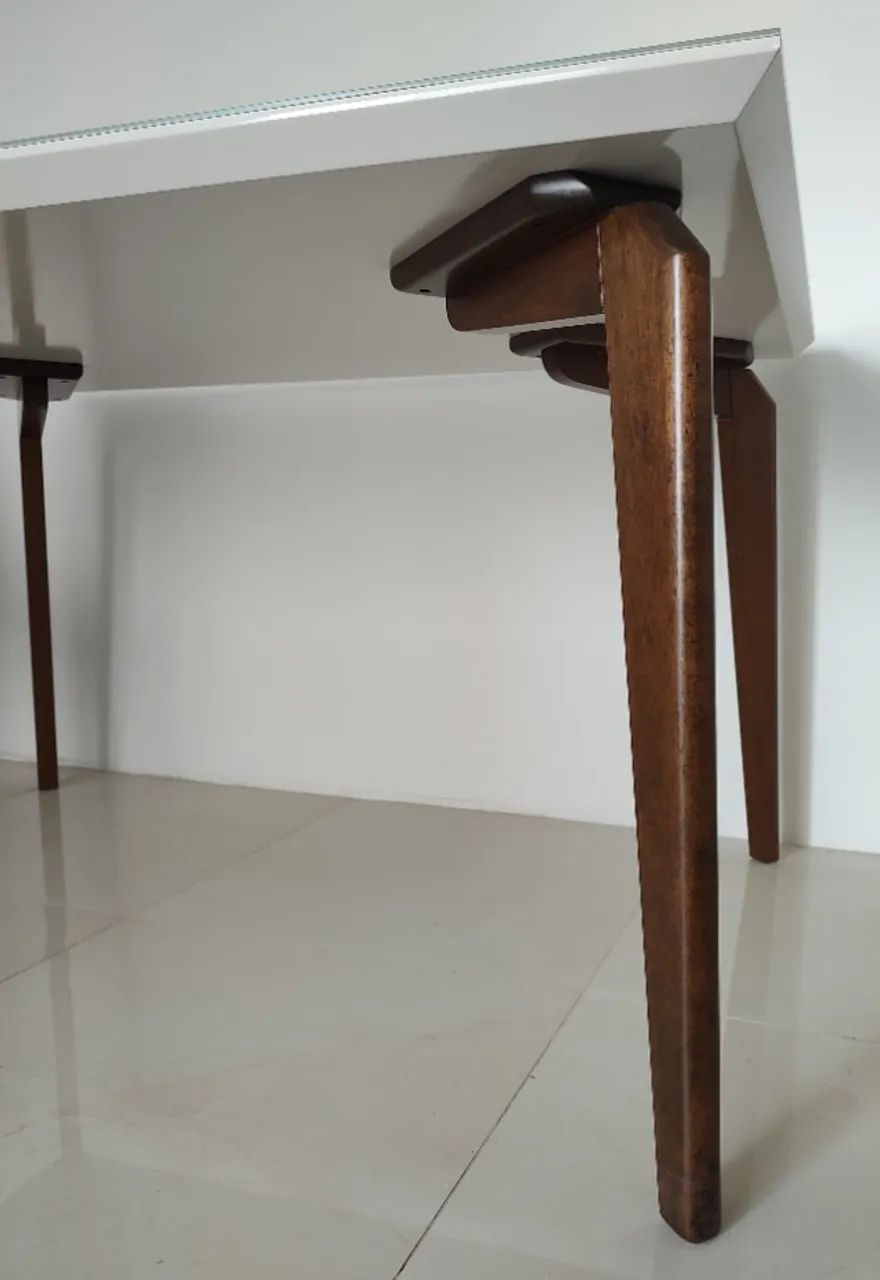 Mesa retangular 1,40 x 0,90 offwhite com 04 cadeiras - Foto 2
