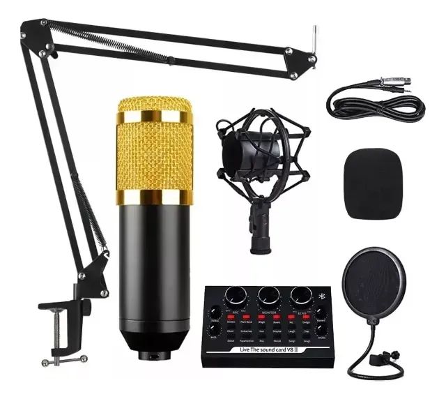 Kit Microfone Condensador E Mesa De Som Profissional MT-3502 Tomate - Foto 4