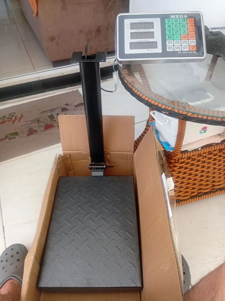 Nova balança eletrônica plataforma cap 200kg só $390.