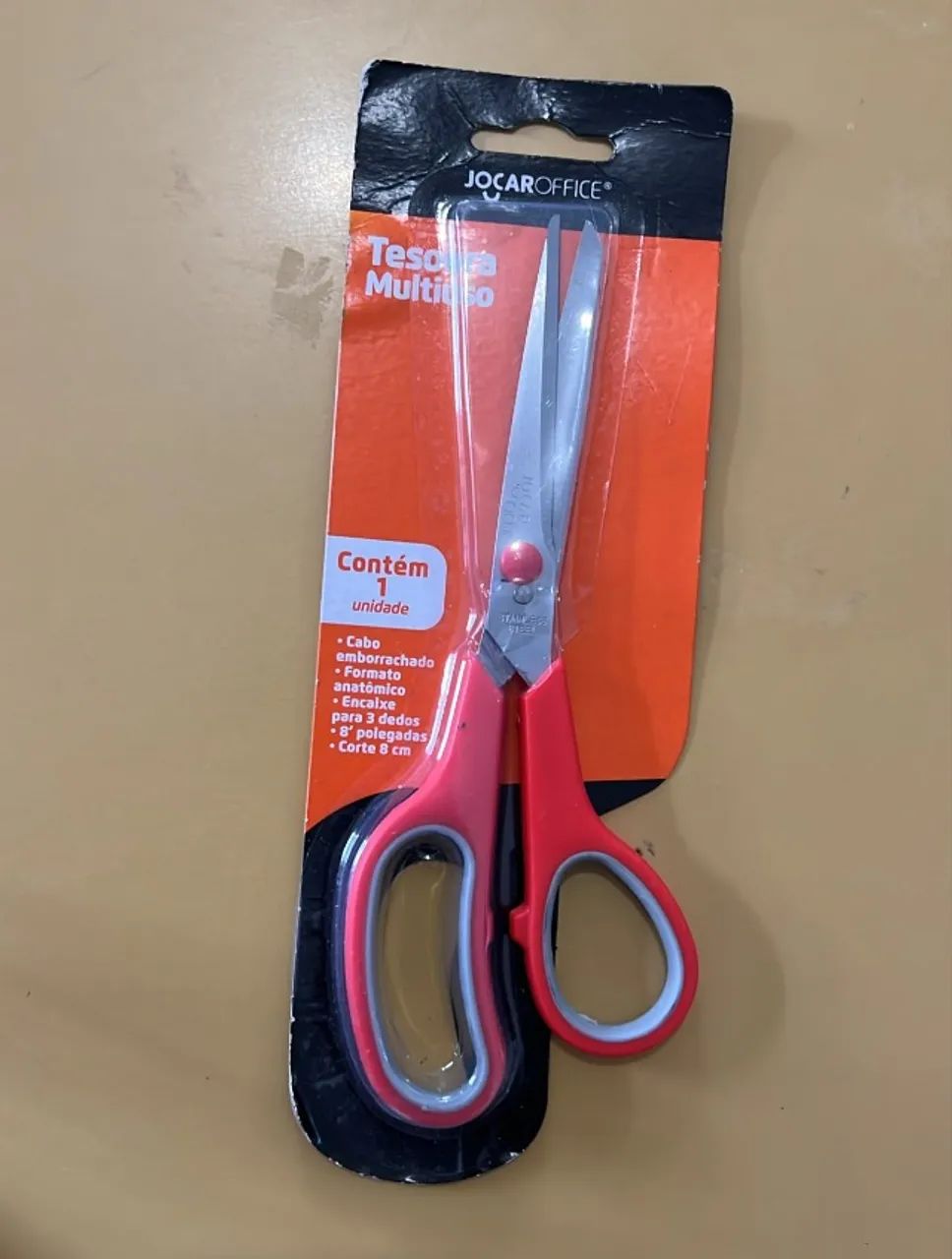 Tesoura Multiuso 21cm Cabo Emborrachado - Jocar Office