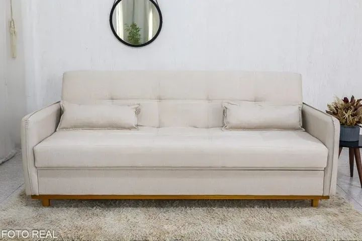 Sofá Cama Ipanema com Baú Linho 2,05m  -  Produto Novo! Pronta Entrega! - Foto 2