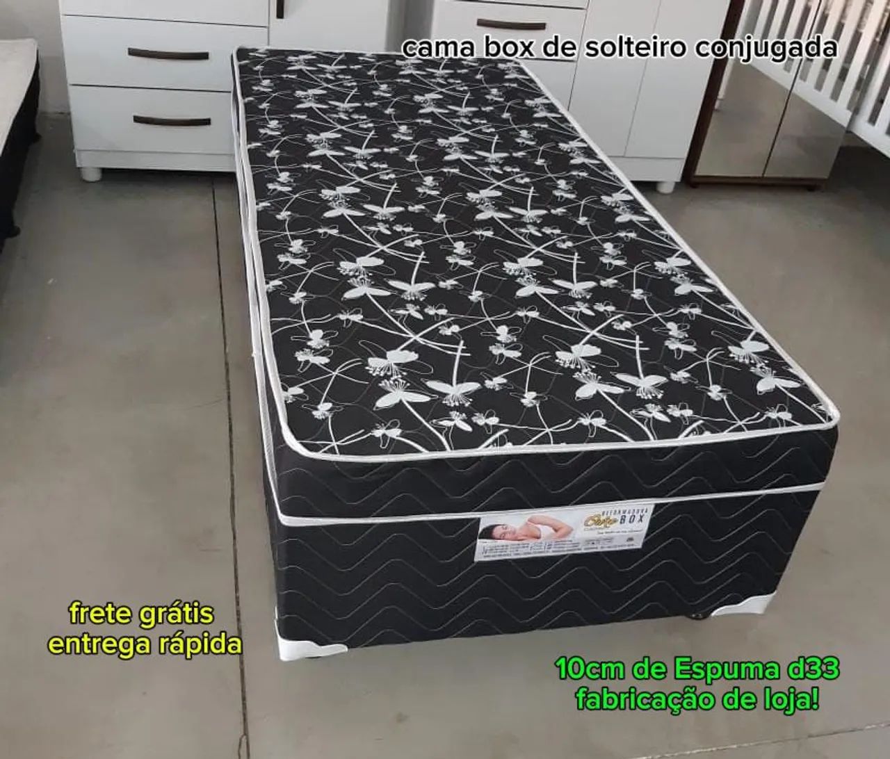 Cama box de solteiro conjugada 
