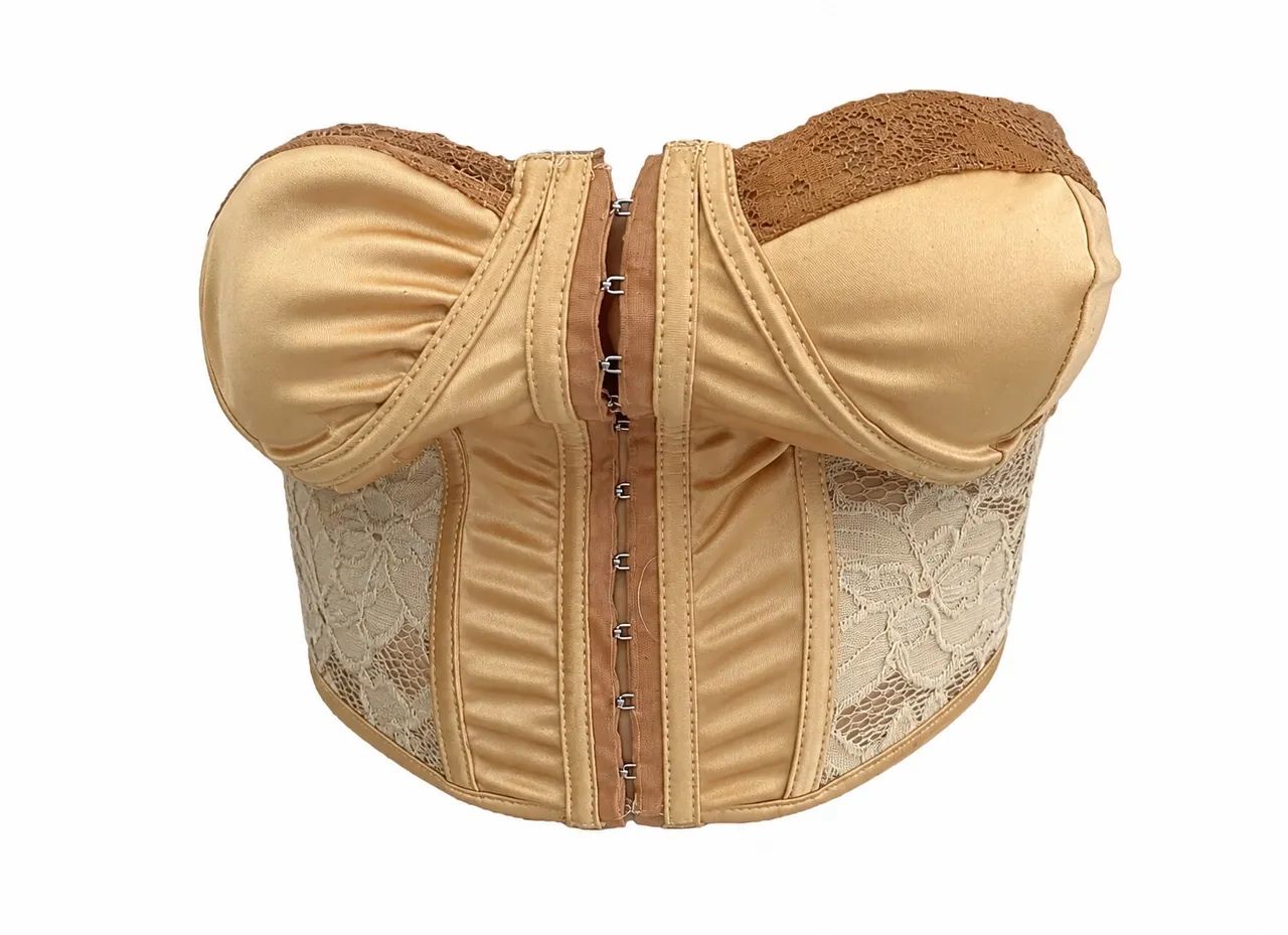 Corselet Tomara que Caia Nude com Renda - Super Elegante