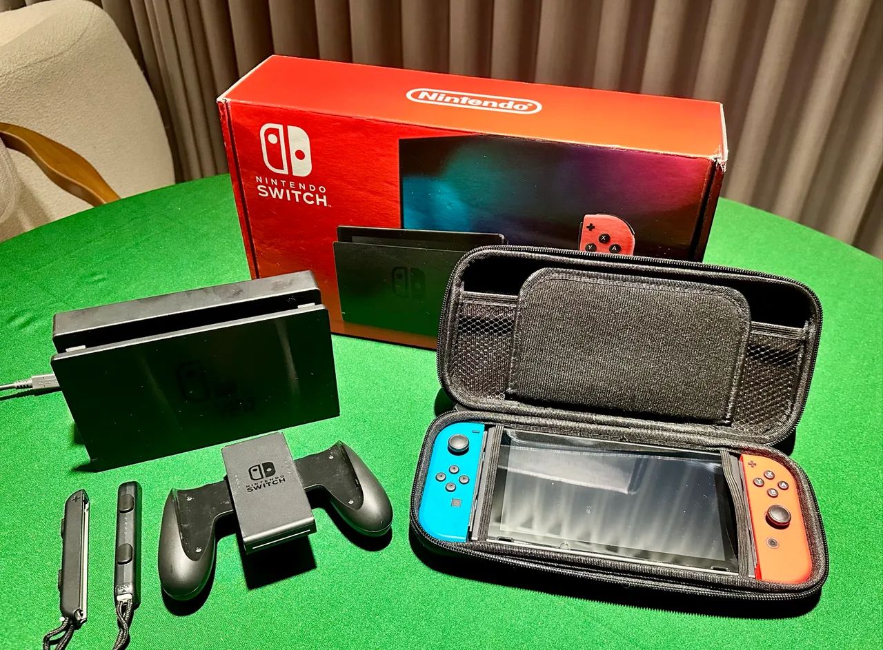 Switchセット Nintendo Switch Switch 32GB Standard cor vermelho-néon y azul-néon