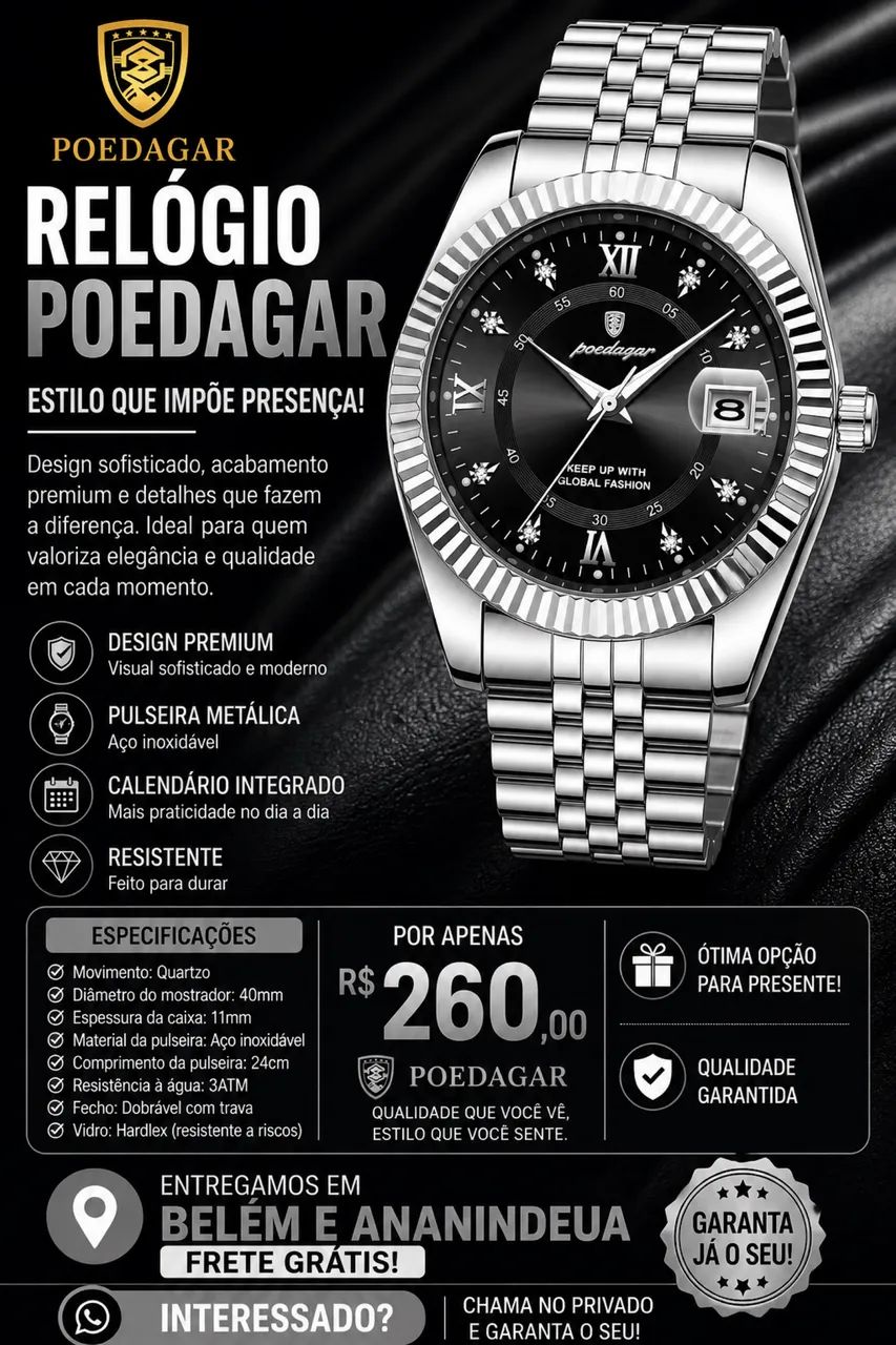 ? RELÓGIOS POEDAGAR - Foto 2