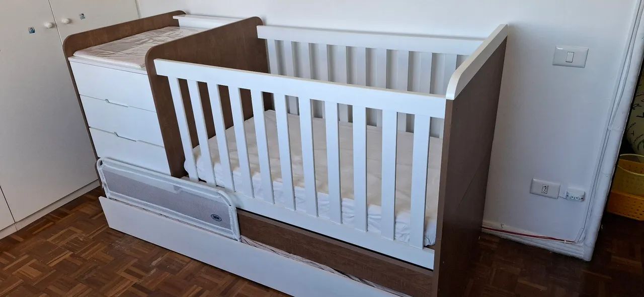 Conjunto de berço, cama, cômoda e trocador - Foto 5