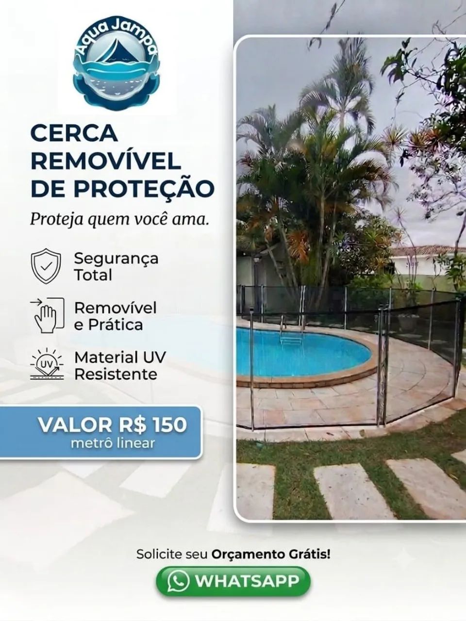 Cerca Removível de Proteção para Piscina
