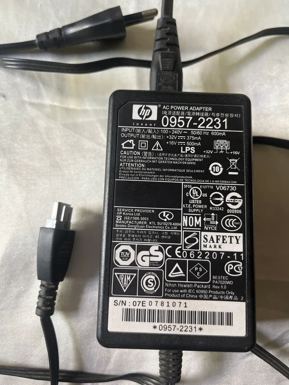 Fonte original impressora hp, conector cinza