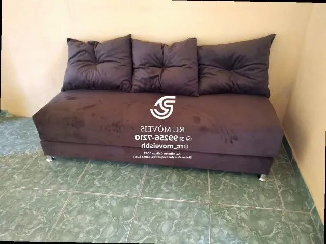 Sofá Cama Bicama 1,70m Suede D33 Compacto e Funcional - Foto 3