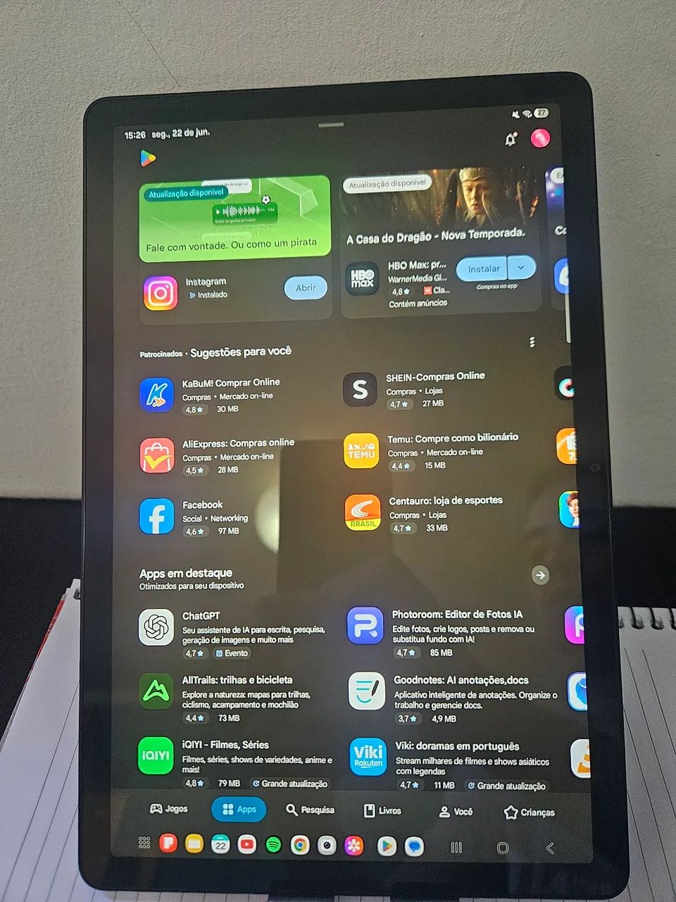 Galaxy Tab A9+ com capinha e caneta  - Foto 5