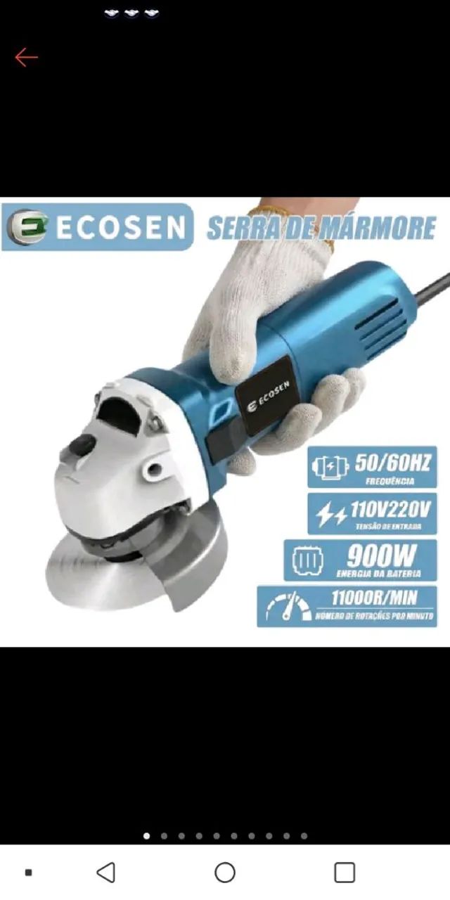 Esmerilhadeira e Lixadeira 220volts Angular 900w 115mm 4.1/2 11000rpm 50/60HZ