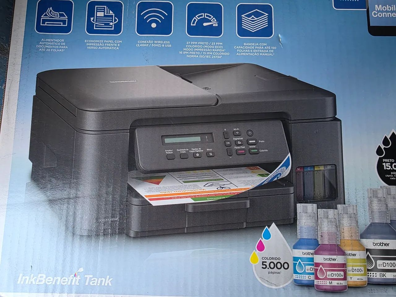 Impressora Multifuncional Brother Dcpt730dw Tank Wifi - Foto 3