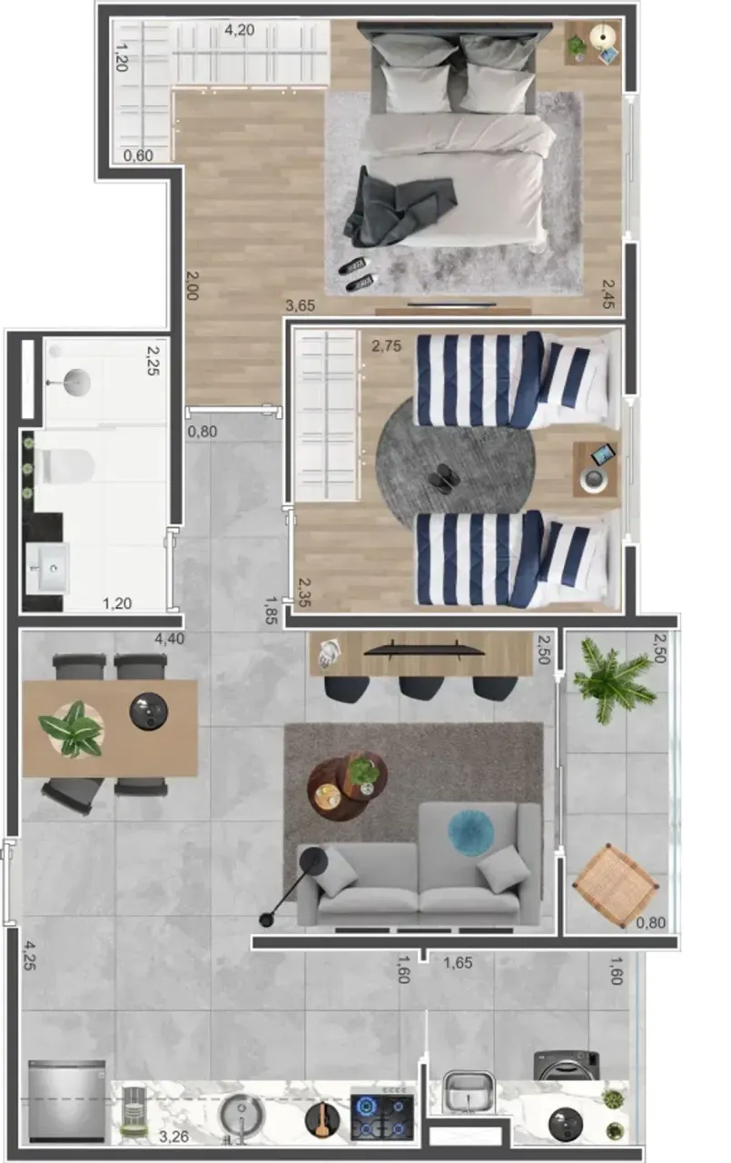 PLANTA 49m²