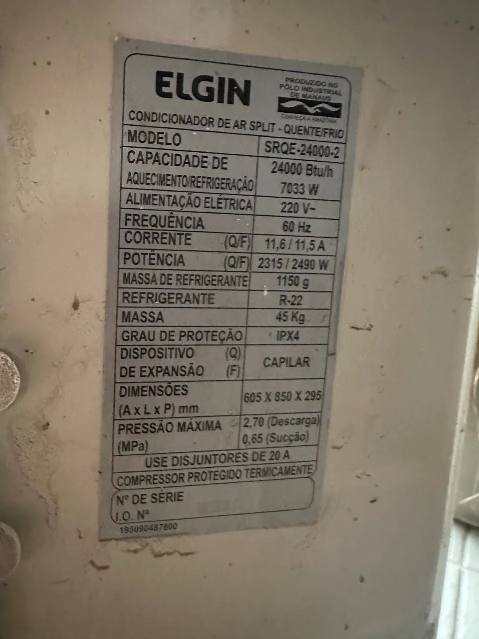 Ar condicionado Elgin 24000 btus. Usado.  - Foto 3