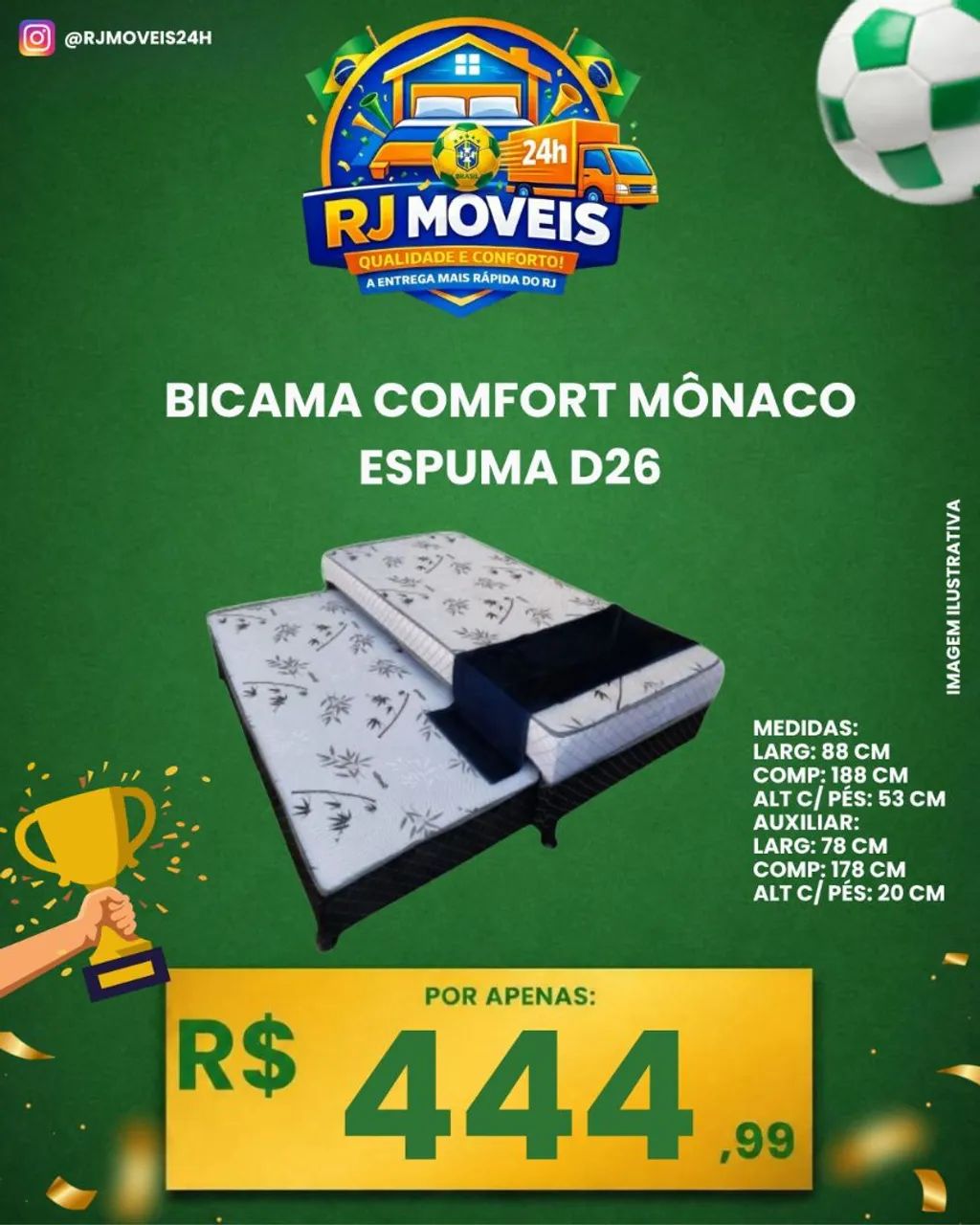 Bicama Mônaco d26 / pague na entrega / entrega rápida 