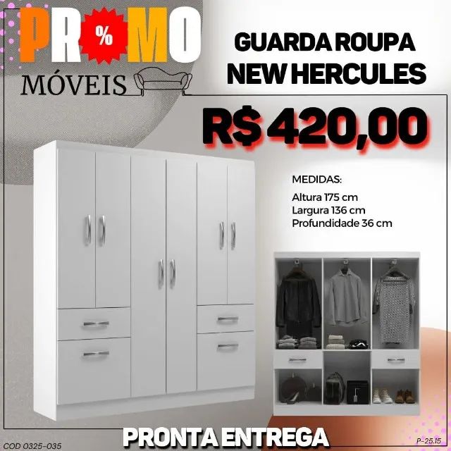 Guarda Roupa New Hércules 