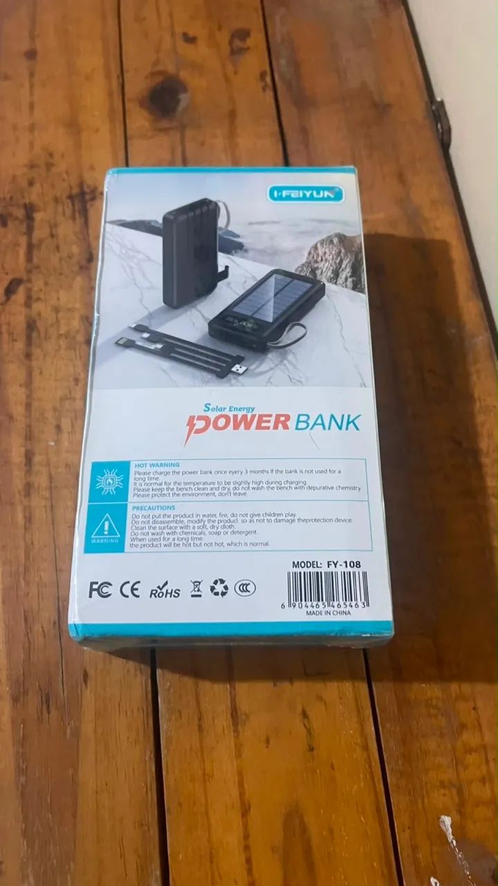 Bateria portátil com placa solar 20000MAH - Foto 5