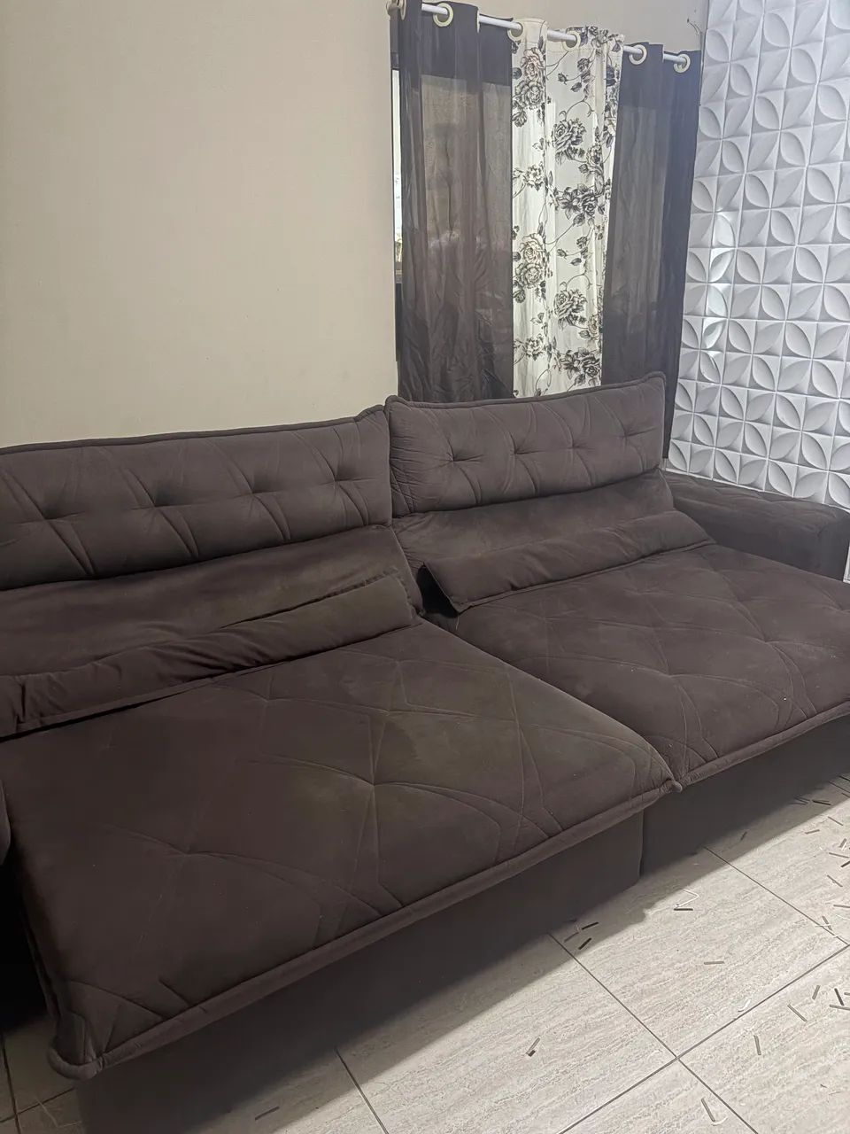Sofá retrátil e reclinável 3 metros  - Foto 3