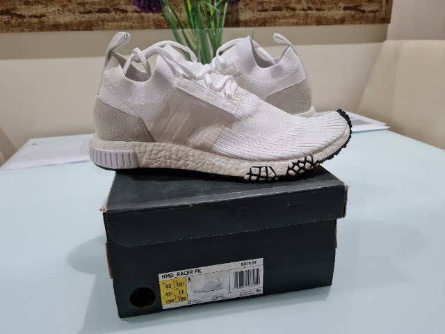 Tenis adidas NMD racer Pk...branco e cinza.